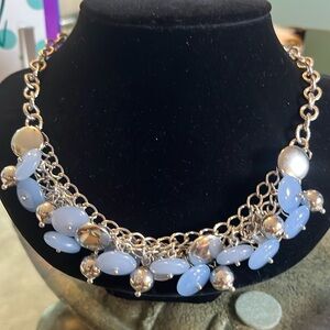 Talbots #103 Silver and Light Blue Necklace